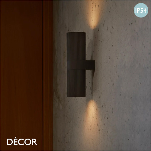 Nordlux - Kyklop Ripple Maxi - Matt Black Modern Designer Outdoor Garden Wall Light - Striking Danish Design for your Garden, Terrace, Hotel & Bistro