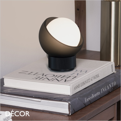 Ideal Lux - Bloom - Satin Grey Outer-Glass with a White Globe Diffuser Modern Designer Table Lamp - Italian Chic for a Living Room, Reception or Bedroom