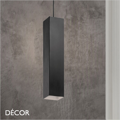 Ideal Lux - Look 40 Square - Matt Black Designer Square Pendant Light - 4cm and 6cm Width - Chic Italian Design - Ideal for any Modern Space