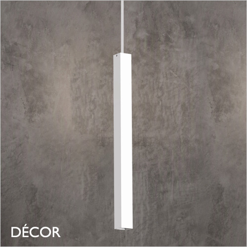 Ideal Lux - Look 40 Square - Slim Matt White Designer Square Pendant Light - 1.5cm and 3cm Width - Chic Italian Design - Ideal for any Modern Space