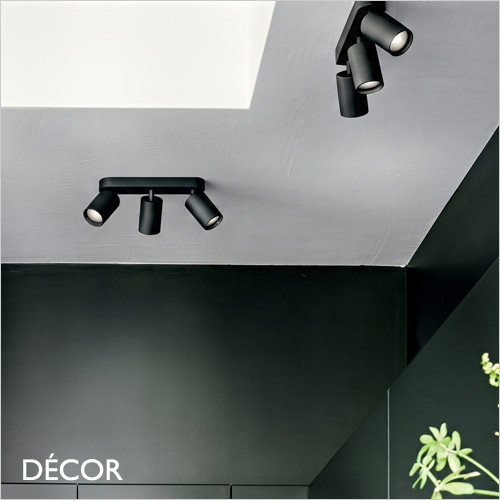 A1 Ideal Lux - Dynamite 3 - Linear Round Matt Black Modern Designer Adjustable Spotlight Bar - Perfect for a Kitchen, Dining Room, Office, Restaurant or Bar