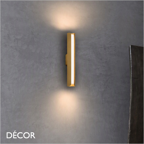 Ideal Lux - Dorica - Brushed Brass Modern Wall Light - Minimalist Design for Any Contemporary Space