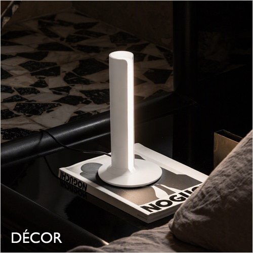 Ideal Lux - Dorica - Matt White Fluted Modern Table Lamp - Minimalist Design for Any Contemporary Space