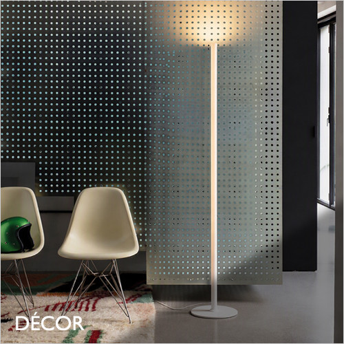 Ideal Lux - Look - Matt White Modern Designer Tubular Dimmable LED Floor Lamp - Chic Italian Design - Ideal for any Contemporary Space