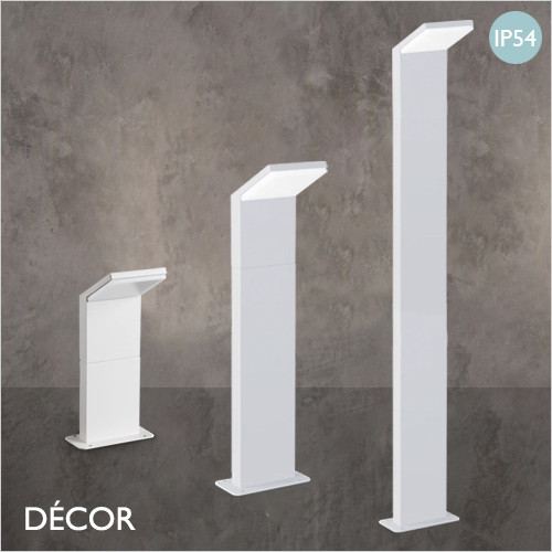 Ideal Lux - Style 30, 50 & 100, 3 Sizes - White & Opal White Modern Designer Outdoor LED Post Light - Minimalist Italian Design for the Garden & Outdoor Area of your Hotel, Bar, Bistro & Café.