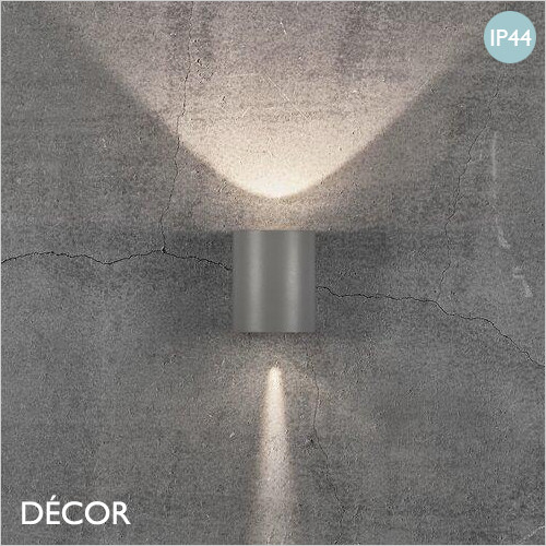 Canto 2 - Grey Modern Designer Outdoor LED Wall Light - Stunning Industrial Style for any Space - for your Home, Garden, Bistro, Bar & Café. DFTP