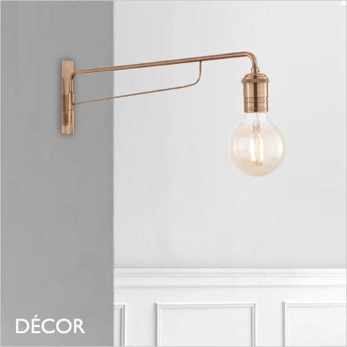 Triumph, 1 Arm - Unusual Antique Brass Modern Designer Adjustable Wall Light - A Stylish Accent Piece for Any Contemporary Space