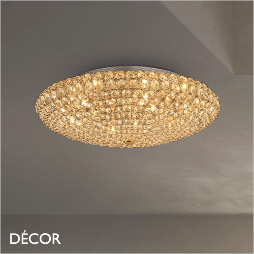 1A1 King, 3 Sizes - Crystal & Chrome Modern Designer Ceiling Light - Luxury Italian Chic for the Kitchen, Dining Room, Hotel or Restaurant