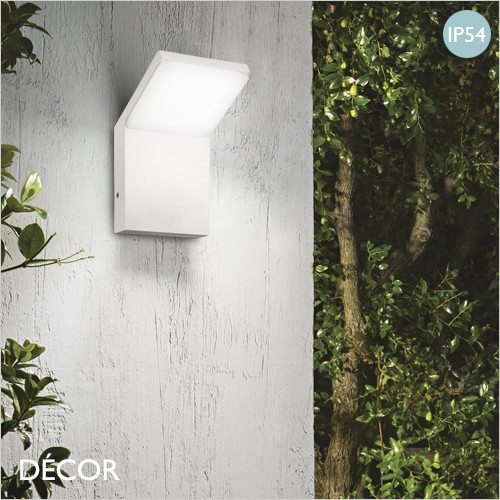 Ideal Lux - Style - White & Opal White Modern Designer Outdoor LED Wall Light - Minimalist Italian Design for the Garden & Outdoor Area of your Hotel, Bar, Bistro & Café.
