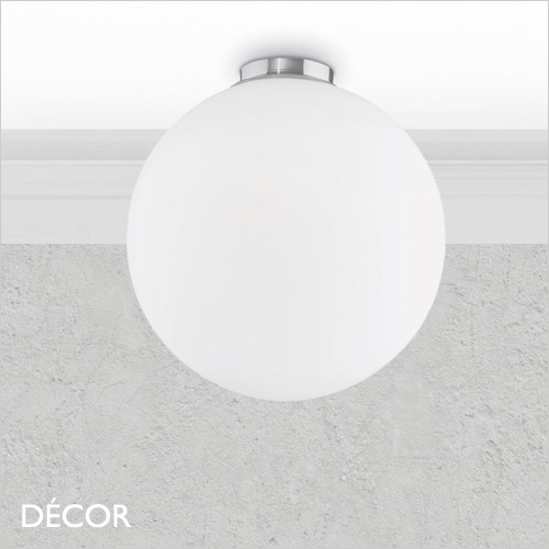 Mapa Bianco - White Etched Glass & Chrome Modern Designer Globe Ceiling Light - Italian Chic for your Home & Business