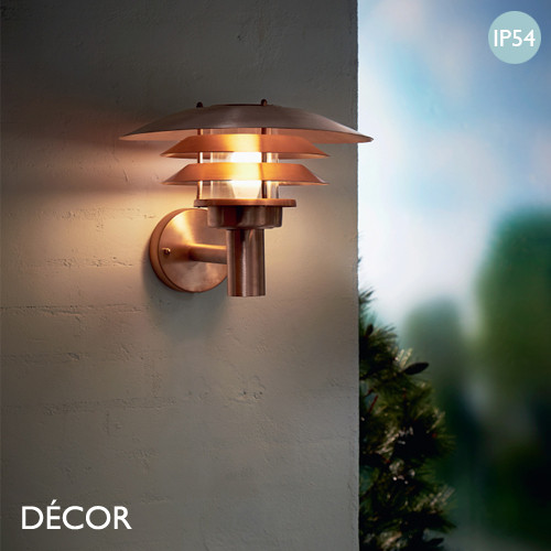 Veno - Copper Modern Designer Outdoor Wall Light - Ideal for your Garden & the Outdoor Area of your Hotel, Restaurant, Bistro & Cafe. DFTP