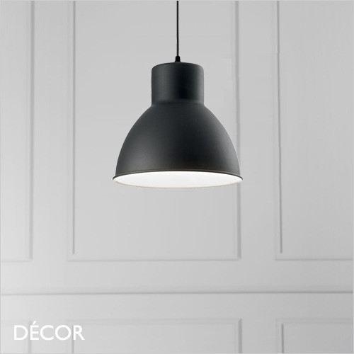 11 Metro - Black Modern Designer Pendant Light - Minimalist Industrial Italian Design for a Kitchen, Dining Room, Hotel, Restaurant, Bistro, Bar & Café