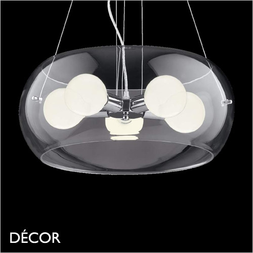 111 Audi 10 - Unusual Large Clear Glass Modern Designer Pendant Light - Stylish Italian Chic - Ideal for the Kitchen, Dining Room, Boardroom or Restaurant