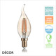 Ideal Lux - E14 3.5W Vintage Amber Glass LED Filament Flame Tip Candle Light Bulb - As Bright as a 25W Incandescent Bulb - Energy Efficient & Cost Effective Ideal Lux - E14 3.5W Vintage Amber Glass LED Filament Flame Tip Candle Light Bulb - As Bright as a 25W Incandescent Bulb - Energy Efficient & Cost Effective