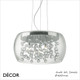 1 G Ideal Lux - Audi 80, 2 Sizes - Unusual Large Clear Glass Modern Designer Pendant Light - Stylish Italian Chic for the Kitchen, Dining Room, Hotel or Restaurant