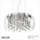 1 G Ideal Lux - Audi 80, 2 Sizes - Unusual Large Clear Glass Modern Designer Pendant Light - Stylish Italian Chic for the Kitchen, Dining Room, Hotel or Restaurant