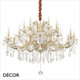 Ideal Lux - Napoleon, 18 arm - Clear Crystal & Gold Chandelier - Luxurious Italian Design for a Dining Room, Living Room, Stairs, Hallway, Hotel & Restaurant