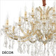 Ideal Lux - Napoleon, 18 arm - Clear Crystal & Gold Chandelier - Luxurious Italian Design for a Dining Room, Living Room, Stairs, Hallway, Hotel & Restaurant