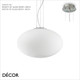 Ideal Lux - Candy, 2 Sizes: 40 & 50 - White Etched Glass Modern Designer Pendant Light - Minimalist Italian Chic for your Kitchen, Reception Room or Bistro