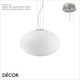 Ideal Lux - Candy, 2 Sizes: 40 & 50 - White Etched Glass Modern Designer Pendant Light - Minimalist Italian Chic for your Kitchen, Reception Room or Bistro