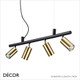 1 A Ideal Lux - Dynamite, 4 & 6 - Satin Brass & Matt Black Modern Designer Adjustable Spotlight Suspension Light- Perfect for a Kitchen Island, Kitchen, Dining Room, Office, Restaurant or Bar