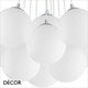 1A1 Ideal Lux - Mapa Plus Bianco 11 & 22 - White Etched Glass & Chrome Modern Designer Pendant Light Cluster - Italian Chic for your Kitchen, Dining Room or Bistro