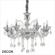 Ideal Lux - Colossal, 8 arm - Clear Glass & Cut Crystal Chandelier - Stylish Italian Elegance for a Dining Room, Living Room, Kitchen, Hallway, Hotel & Restaurant