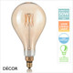 E27 8W - XL Vintage Large Drop Amber Glass LED Filament Bulb, 2200K Candle Light, Ø:15.5 cm - As Bright as a 50W Incandescent Bulb - Energy Efficient & Cost Effective