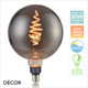 Nordlux - E27 8.5W Spiral Smoked LED Filament Globe 200 Light Bulb, 1800K Candle Light, Dimmable - As Bright as a 30W Incandescent Bulb - Energy Efficient & Cost Effective Lighting
