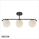 Nordlux - Grant 3 - Matt Black & Opal White Glass Globe Multiple Pendant Light - Ideal for your Kitchen Island, Kitchen, Living Room, Hotel, Restaurant & Bistro
