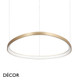 1a1 Ideal Lux - Gemini 42, 61, 81 & 105 - Brushed Brass Modern Designer LED Suspension Light, 4 Sizes - Minimalism for a Kitchen, Dining Room, Office, Boardroom, Laboratory, Shop, Café or Bistro
