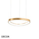1a1 Ideal Lux - Gemini 42, 61, 81 & 105 - Brushed Brass Modern Designer LED Suspension Light, 4 Sizes - Minimalism for a Kitchen, Dining Room, Office, Boardroom, Laboratory, Shop, Café or Bistro