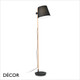 Ideal Lux - Axel - Black Shade with a Natural Wood Frame and Matt Black Details Modern Designer Floor Lamp - Stylish Italian Chic for a Reception Room or Bedroom