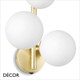Ideal Lux - Perlage 3 - White Acid-Etched Glass with Satin Brass  Modern Designer Wall Light - A Stunning Statement Piece for Any Contemporary Space Ideal Lux - Perlage 3 - White Acid-Etched Glass with Satin Brass  Modern Designer Wall Light - A Stunning Statement Piece for Any Contemporary Space