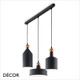 Ideal Lux - Triade, 3 - Matt Black & Gold Modern Designer Multiple Pendant Light - Italian Design for a Kitchen, Dining Room, Living Room, Restaurant, Bistro, Bar & Café