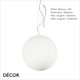11 Ideal Lux - Mapa Bianco, 4 Sizes: 20, 30, 40 & 50 - White Etched Glass & White Metal Modern Designer Globe Ceiling Light - Minimalist Chic for your Home & Business