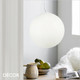 11 Ideal Lux - Mapa Bianco, 4 Sizes: 20, 30, 40 & 50 - White Etched Glass & White Metal Modern Designer Globe Ceiling Light - Minimalist Chic for your Home & Business