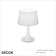Ideal Lux - London, 2 Sizes - Matt White with a White Fabric Shade Modern Designer Table Lamp - Stylish Italian Chic for a Reception Room or Bedroom