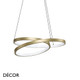 Ideal Lux - Oz 40, 60, 80 & 100, 4 Sizes - Brushed Brass Modern Designer LED Suspension Light - Unique Italian Design Ideal for your Kitchen, Living Room, Office, Hotel & Reception Room