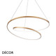 Ideal Lux - Oz 40, 60, 80 & 100, 4 Sizes - Brushed Brass Modern Designer LED Suspension Light - Unique Italian Design Ideal for your Kitchen, Living Room, Office, Hotel & Reception Room