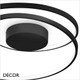 Ideal Lux - Oz 40, 60, 80 & 100, 4 Sizes - Matt Black Modern Designer LED Flush Fitting Ceiling Light - Unique Italian Design Ideal for your Kitchen, Living Room, Office, Hotel & Reception Room