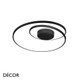 Ideal Lux - Oz 40, 60, 80 & 100, 4 Sizes - Matt Black Modern Designer LED Flush Fitting Ceiling Light - Unique Italian Design Ideal for your Kitchen, Living Room, Office, Hotel & Reception Room