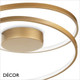 Ideal Lux - Oz - Matt Brushed Brass Modern Designer LED Flush Fitting Ceiling Light - Unique Italian Design Ideal for your Kitchen, Living Room, Office, Hotel & Reception Room