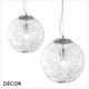Ideal Lux - Mapa Max 30 & 40, 2 Sizes - Clear Globe Diffuser with Aluminium Threads Pendant Light - Italian Designer Style for your Home & Business