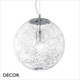 Ideal Lux - Mapa Max 30 & 40, 2 Sizes - Clear Globe Diffuser with Aluminium Threads Pendant Light - Italian Designer Style for your Home & Business