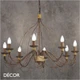 Ideal Lux - Corte, 8 arm - Antique Black Russet Finish & Brass Detail, Hand-Crafted Chandelier - Italian style for a Dining Room, Living Room, Hall & Restaurant