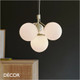 1 Nordlux - Ivona 4 Spot - Satin Brass & Opal White Glass Modern Designer Multiple Globe Pendant Light - Danish Style Ideal for Any Contemporary Space