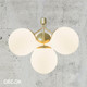 1 Nordlux - Ivona 4 Spot - Satin Brass & Opal White Glass Modern Designer Multiple Globe Pendant Light - Danish Style Ideal for Any Contemporary Space