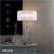 Ideal Lux - Duchessa, 2 Sizes - Clear Glass & Chrome with a Pleated Organza Shade Modern Designer Table Lamp - Stylish Italian Style for Any Contemporary Space Ideal Lux - Duchessa, 2 Sizes - Clear Glass & Chrome with a Pleated Organza Shade Modern Designer Table Lamp - Stylish Italian Style for Any Contemporary Space