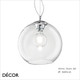 A2.  Ideal Lux - Nemo Clear, 2 Sizes 30 & 40 - Large Clear Glass & Chrome Modern Designer Pendant Globe Light - Contemporary Italian Chic for your Home & Business